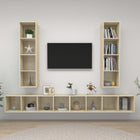 TV wall units 4 pcs engineered wood Sonoma oak finish