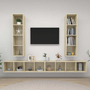 Tv-meubel set 4 st spaanplaat sonoma eiken