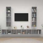 TV wall units 4 pcs processed wood concrete grey