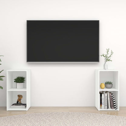 Tv-Meubelen 72X35X36,5 Cm Bewerkt Hout 72 x 35 x 36.5 cm Wit