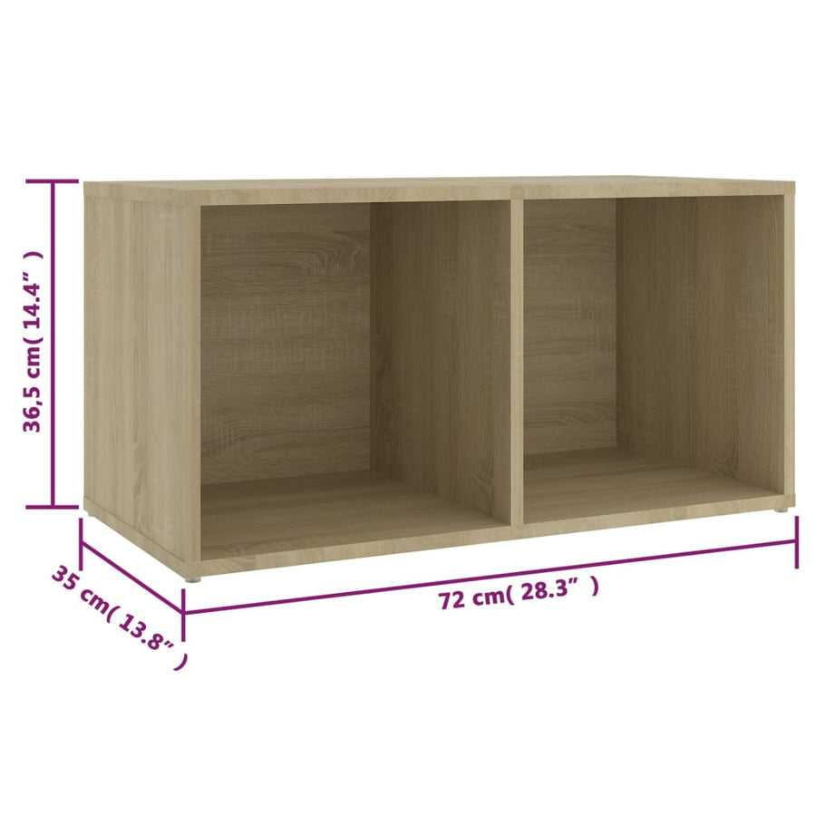 Tv-Meubelen 7X35X36,5 Cm Spaanplaat Kleurig 72 x 35 x 36.5 cm Sonoma eiken