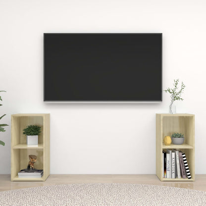 Tv-Meubelen 7X35X36,5 Cm Spaanplaat Kleurig 72 x 35 x 36.5 cm Sonoma eiken