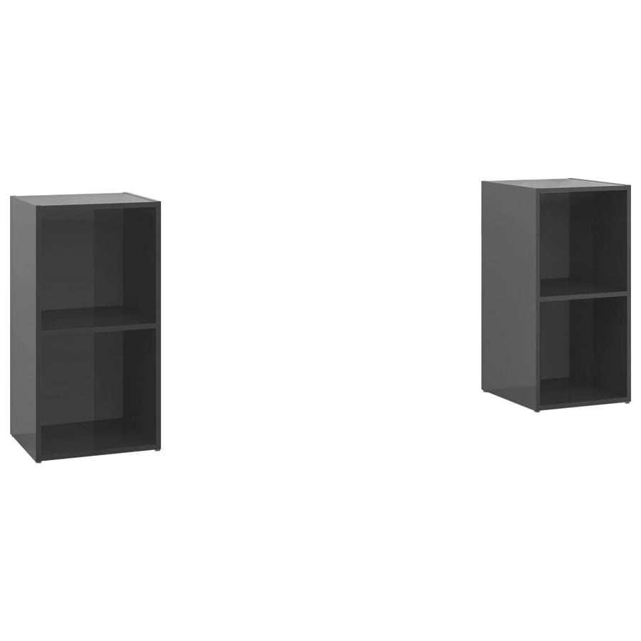 Tv-Meubelen 7X35X36,5 Cm Spaanplaat 72 x 35 x 36.5 cm Hoogglans grijs
