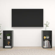 Tv-meubel 72x35x36,5 cm spaanplaat hoogglans grijs