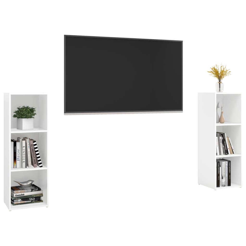 Tv-meubelen 2 st 107x35x37 cm bewerkt houtwit