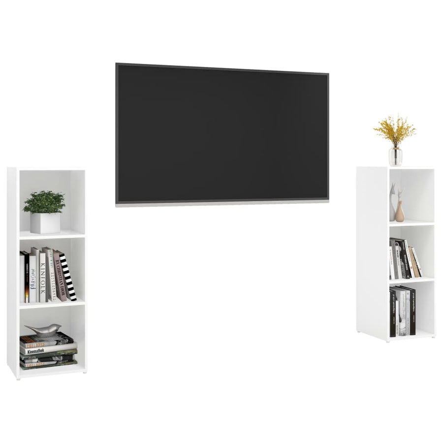 Tv-meubelen 2 st 107x35x37 cm bewerkt houtwit