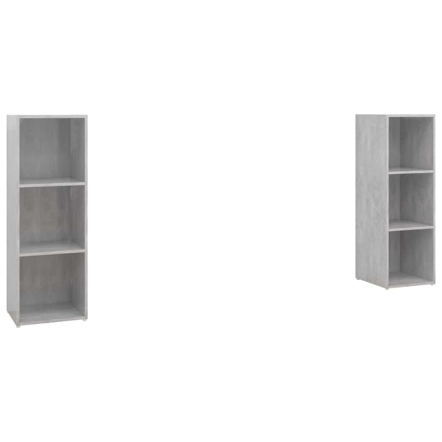 Tv-meubelen 2 st 107x35x37 cm bewerkt houtbetongrijs