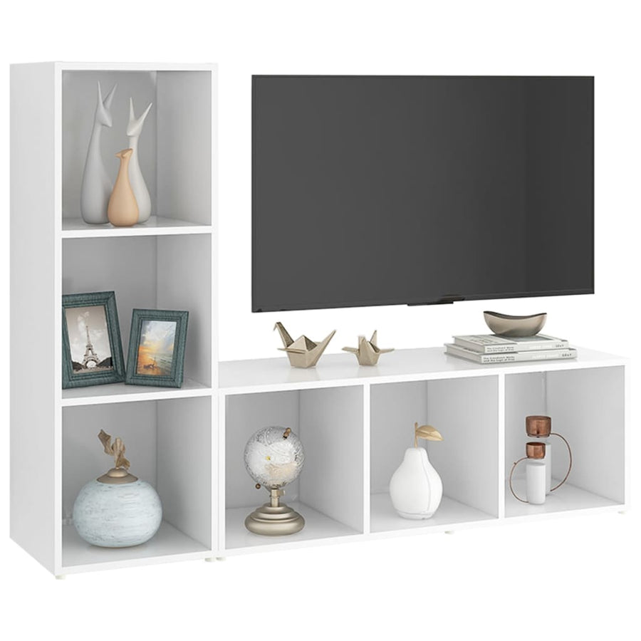 Tv-meubelen 2 st 107x35x37 cm bewerkt hout wit