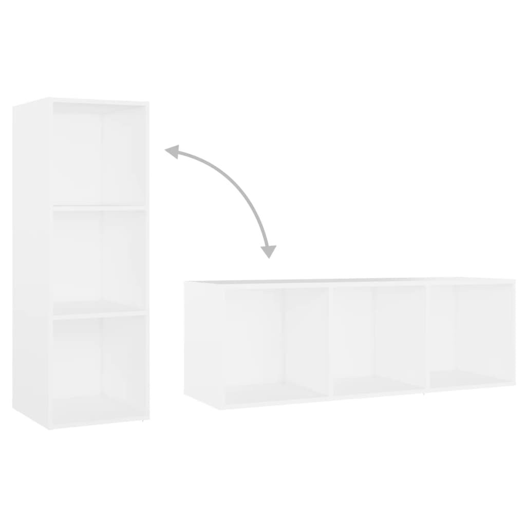 Tv-meubelen 2 st 107x35x37 cm bewerkt hout wit