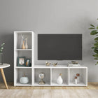 TV cabinets 2 pcs 107x35x37 cm engineered wood white