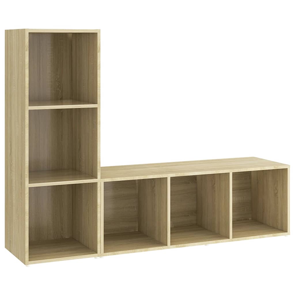 Tv-meubelen 2 st 107x35x37 cm bewerkt hout sonoma eikenkleurig