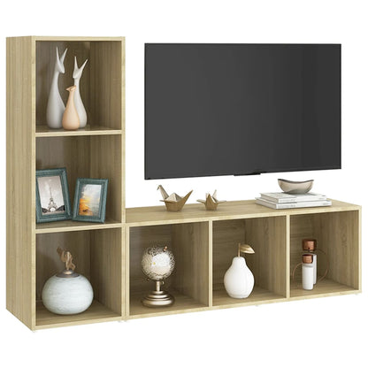 Tv-meubelen 2 st 107x35x37 cm bewerkt hout sonoma eikenkleurig