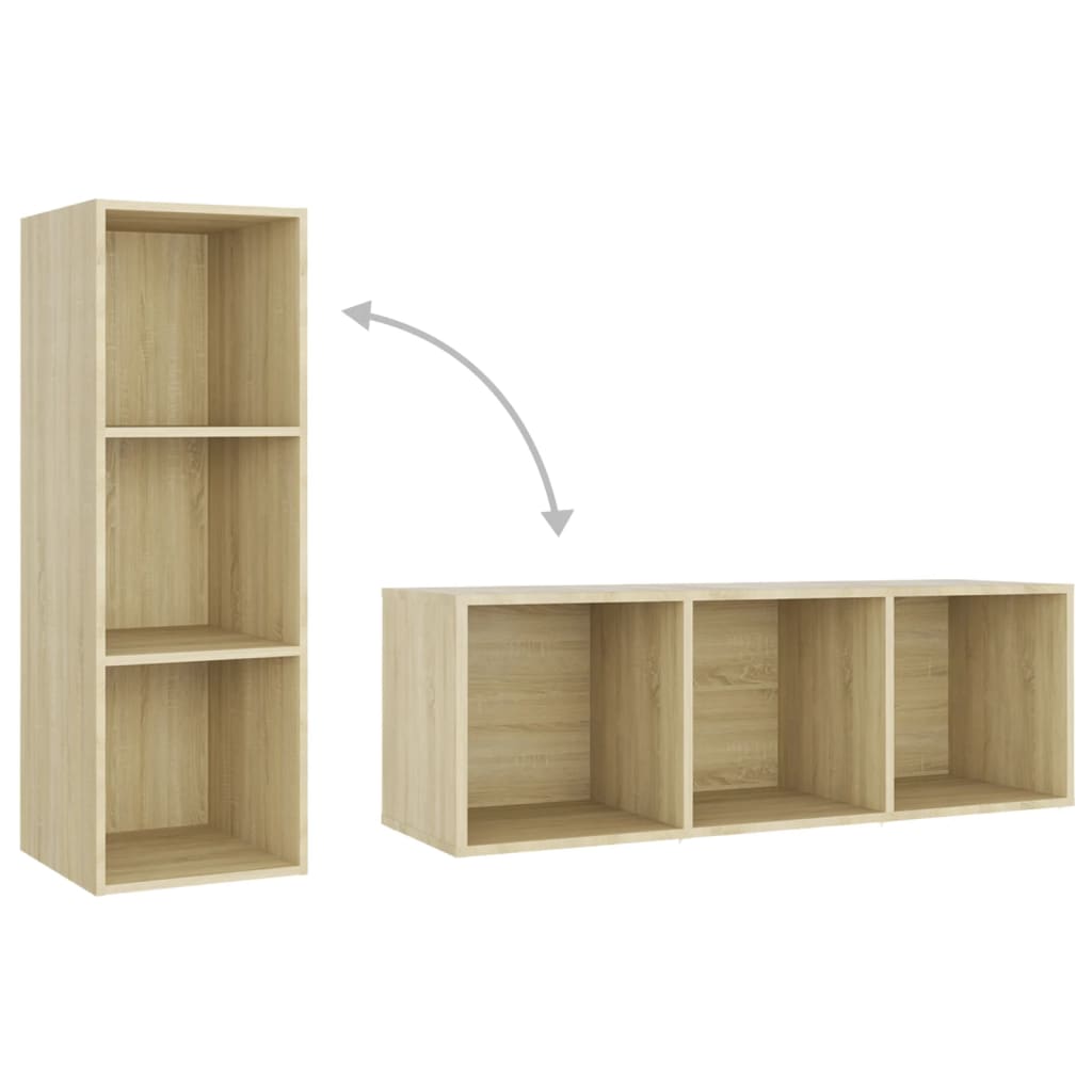 Tv-meubelen 2 st 107x35x37 cm bewerkt hout sonoma eikenkleurig