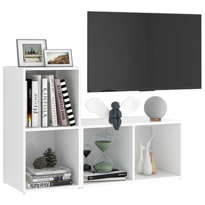 Tv-Meubelen 2 St 72X35X36,5 Cm Bewerkt Hout 72 x 35 x 36.5 cm Wit