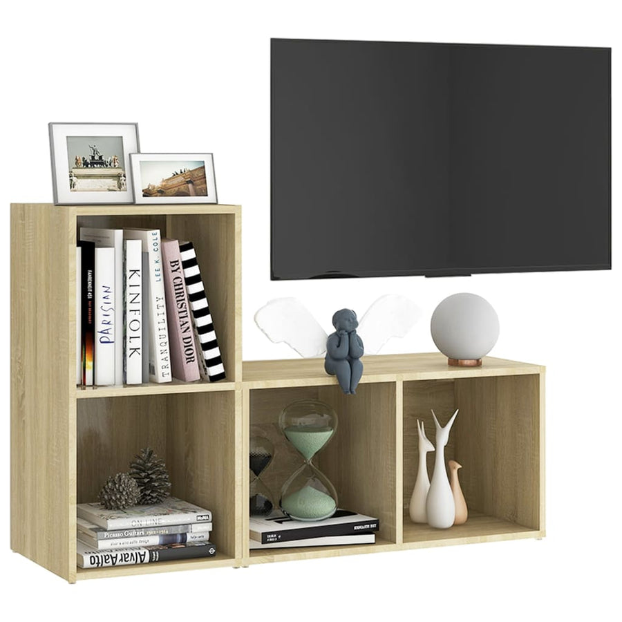 Tv-Meubelen 7X35X36,5 Cm Spaanplaat Kleurig 72 x 35 x 36.5 cm Sonoma eiken