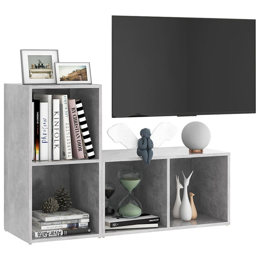 Tv-Meubelen 7X35X36,5 Cm Spaanplaat 72 x 35 x 36.5 cm Betongrijs