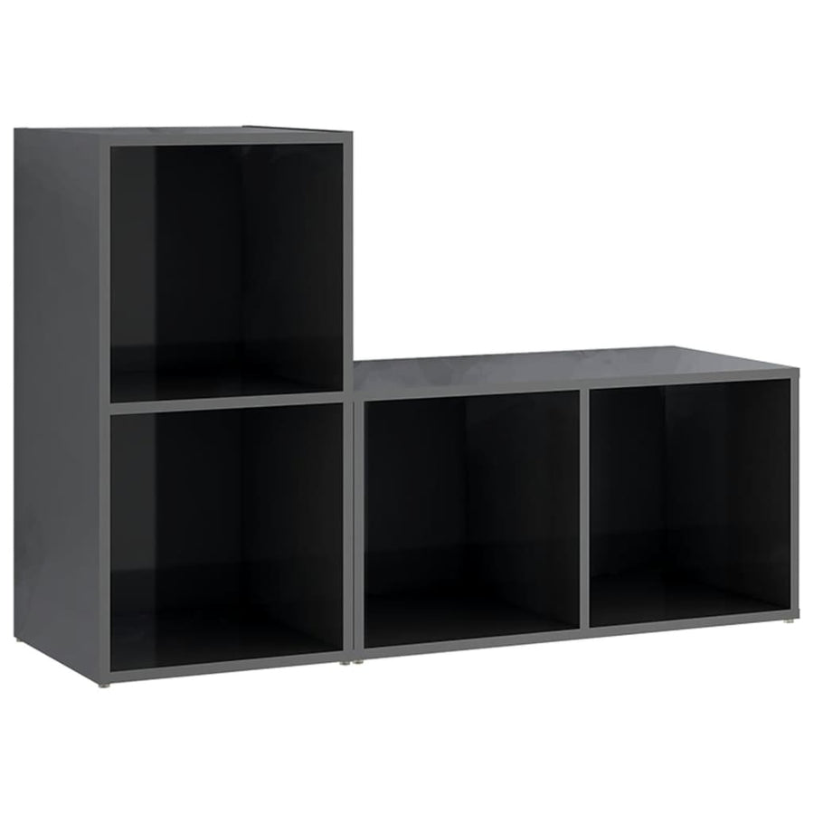 Tv-Meubelen 7X35X36,5 Cm Spaanplaat 72 x 35 x 36.5 cm Hoogglans grijs