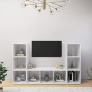 TV-kast 3 vakken 37x35x107,5 cm wit