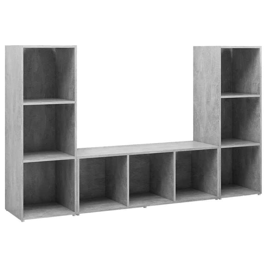 Tv-meubelen 3 st 107x35x37 cm bewerkt hout betongrij
