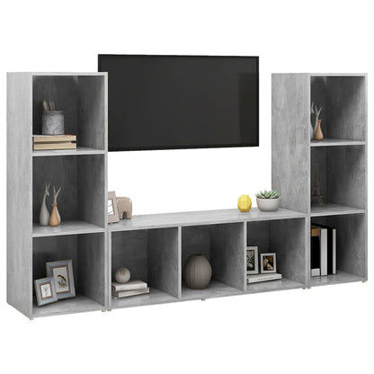 Tv-meubelen 3 st 107x35x37 cm bewerkt hout betongrij