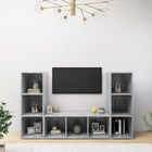 Tv-meubel 107x35x37 cm bewerkt hout betongrijs