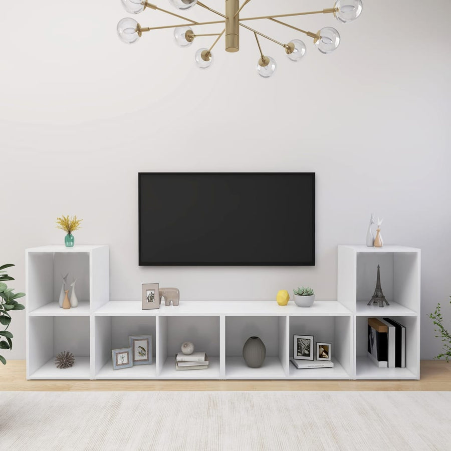 Tv-Meubelen 72X35X36,5 Cm Bewerkt Hout Wit