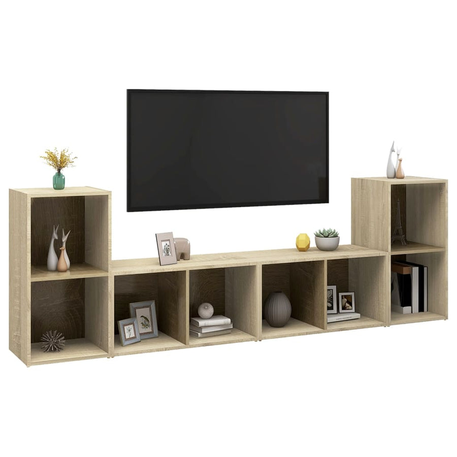 Tv-Meubelen 72X35X36,5 Cm Bewerkt Hout Kleurig Sonoma eiken