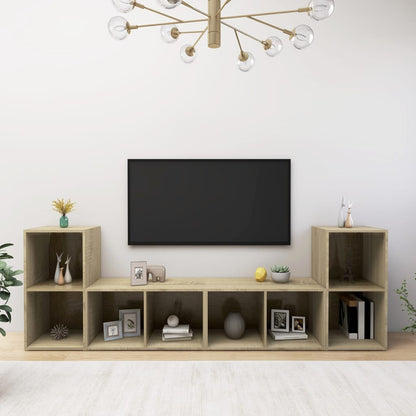 Tv-Meubelen 72X35X36,5 Cm Bewerkt Hout Kleurig Sonoma eiken