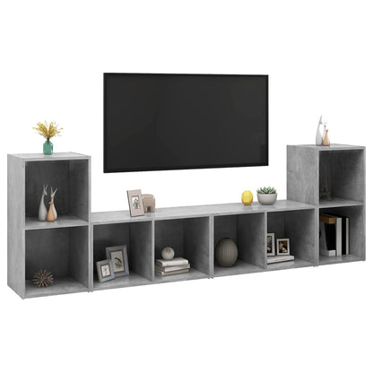 Tv-Meubelen 72X35X36,5 Cm Bewerkt Hout Betongrijs