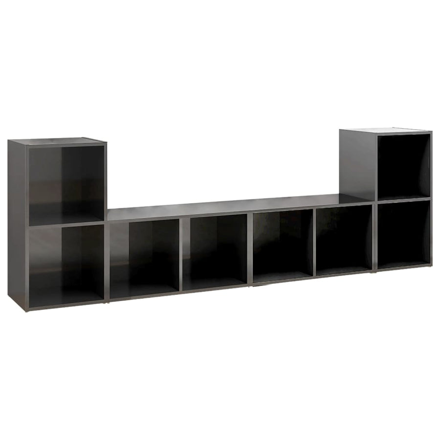 Tv-Meubelen 72X35X36,5 Cm Spaanplaat Hoogglans grijs