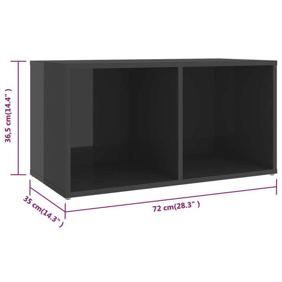 Tv-Meubelen 72X35X36,5 Cm Spaanplaat Hoogglans grijs