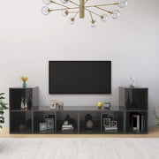Tv-meubel 72x35x36,5 cm bewerkt hout hoogglans grijs
