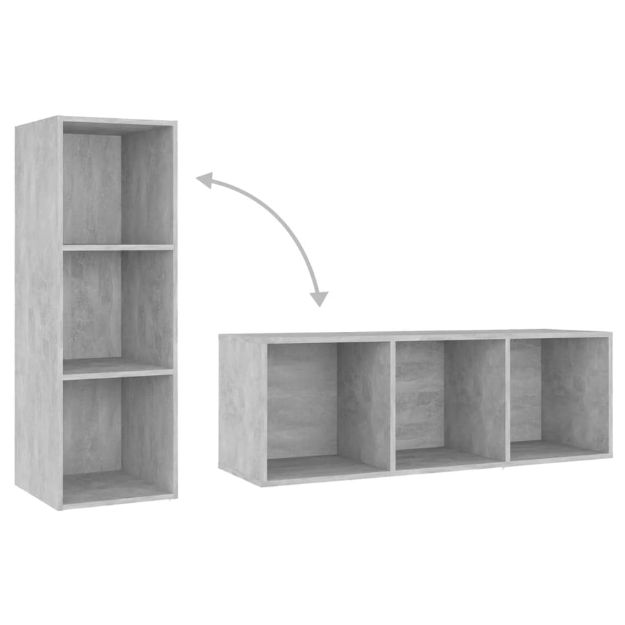 3-delige Tv-meubelset bewerkt hout betongrijs