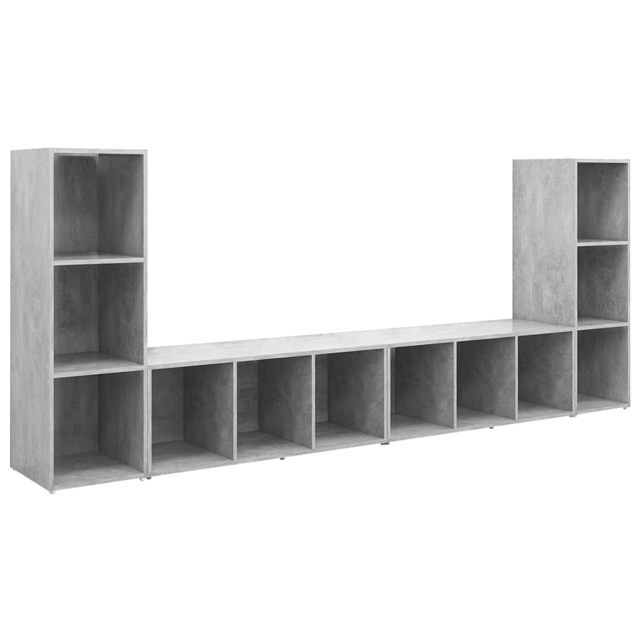 Tv-meubelen 4 st 107x35x37 cm bewerkt hout betongrijs