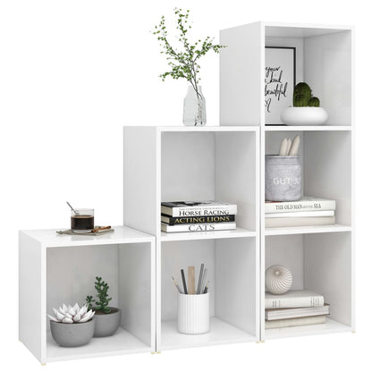 3-delige Tv-meubelset bewerkt hout wit