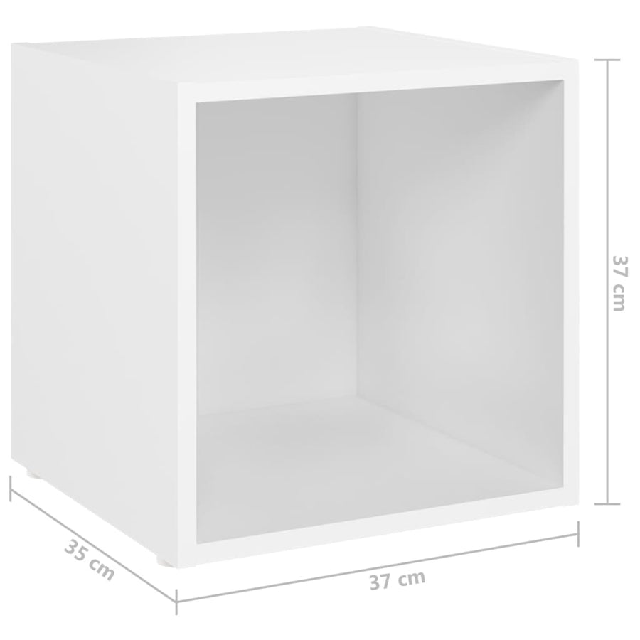 3-delige Tv-meubelset bewerkt hout wit