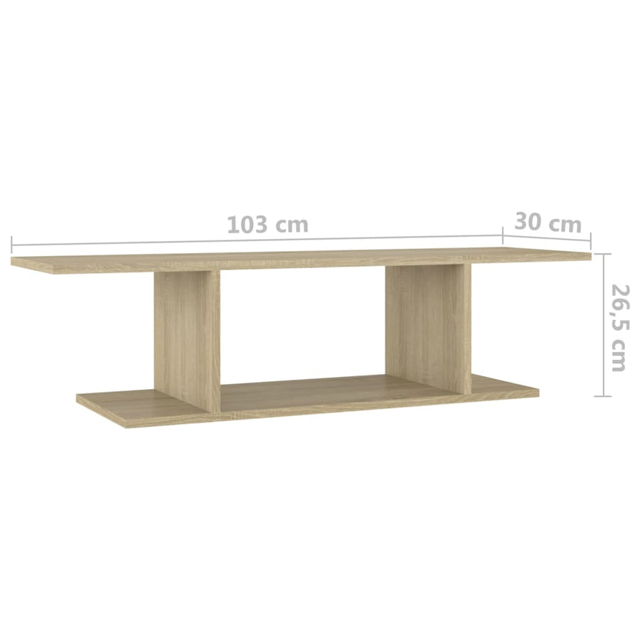 Tv-Wandmeubel 103X30X26,5 Cm Sonoma Eikenkleurig