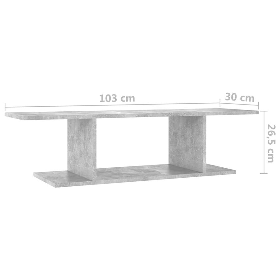 Tv-Wandmeubel 03X30X26,5 Cm Betongrijs