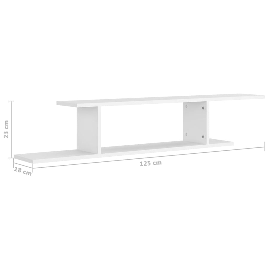 Tv-Wandschap 25X8X23 Cm Bewerkt Hout Wit