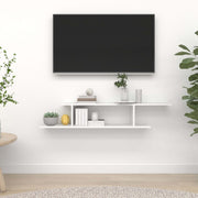 TV wall shelf 125x18x23 cm engineered wood white