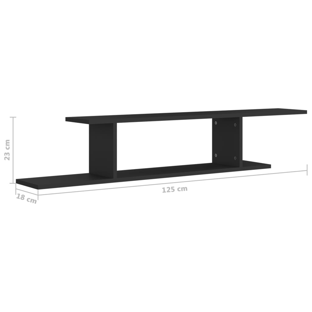 Tv-Wandschap 25X8X23 Cm Spaanplaat Zwart