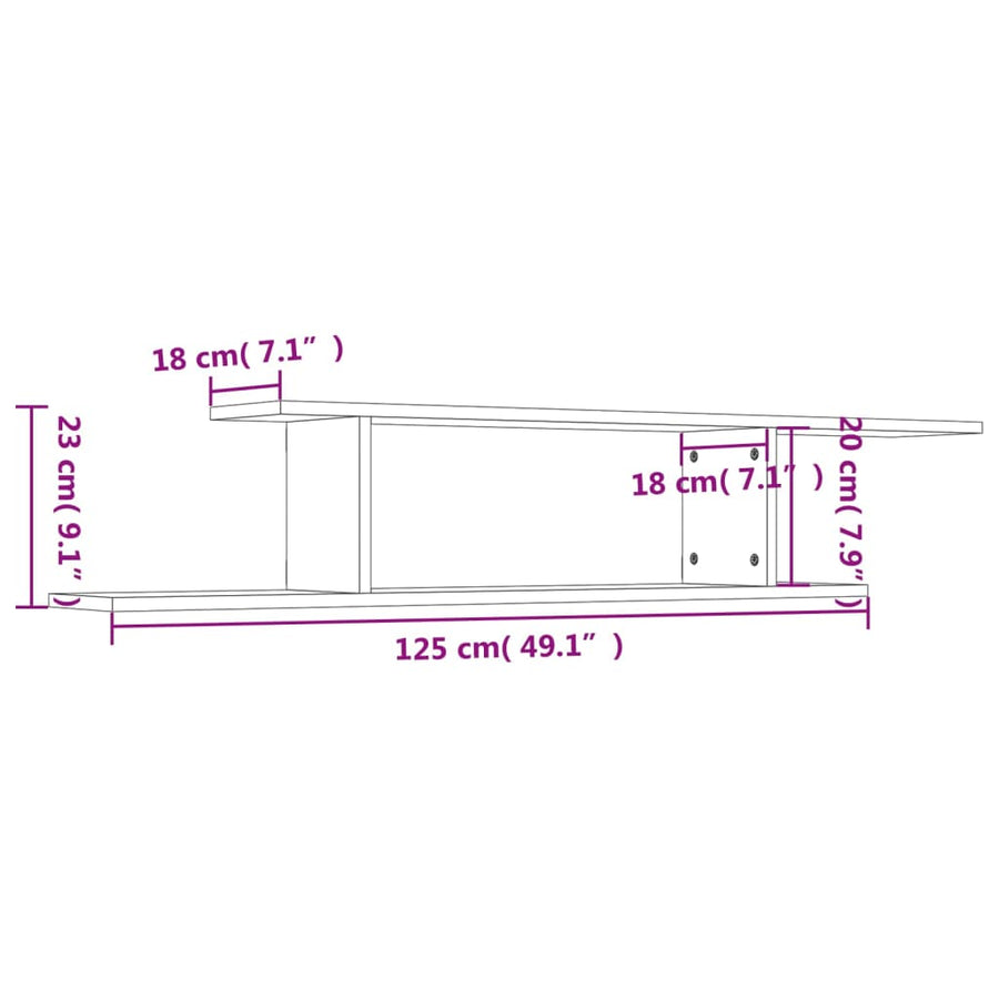 Tv-Wandschap 25X8X23 Cm Spaanplaat Kleurig Sonoma eiken