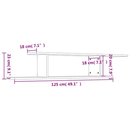 Tv-Wandschap 25X8X23 Cm Spaanplaat Betongrijs