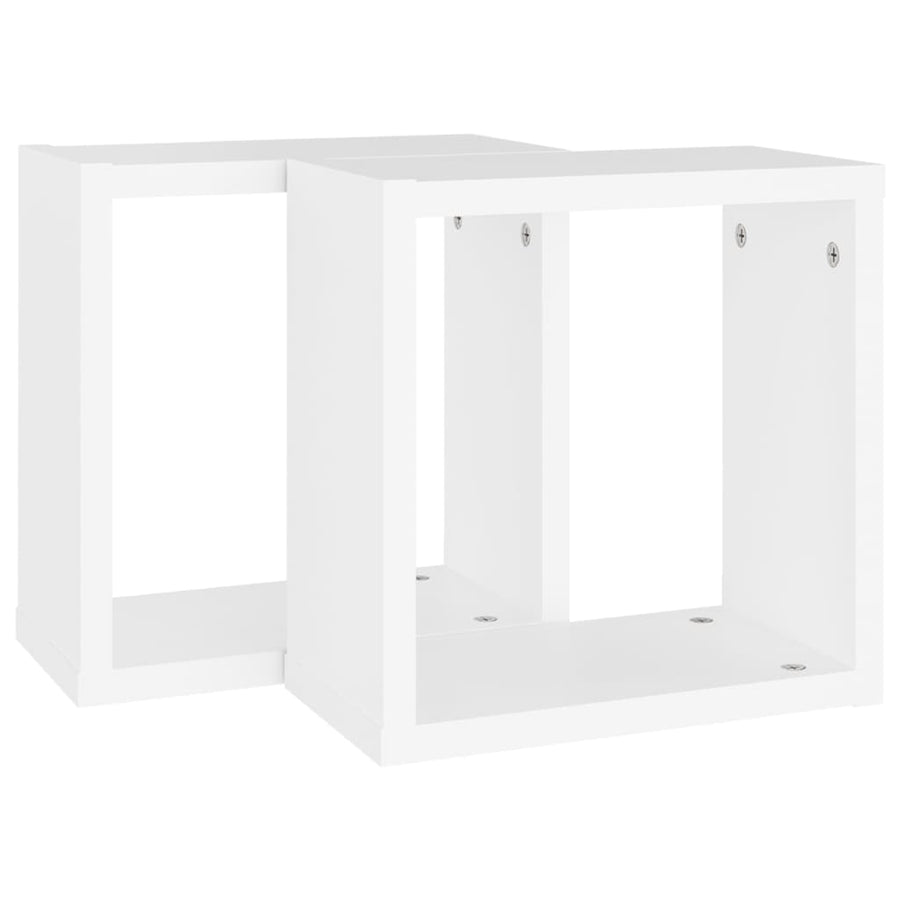 Wandschappen kubus 2 st 30x15x30 cm wit 2 30 x 15 x 30 cm