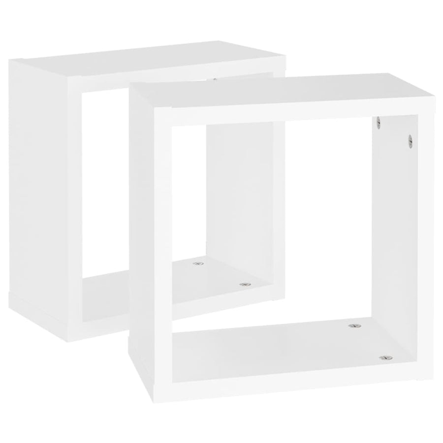 Wandschappen kubus 2 st 30x15x30 cm wit 2 30 x 15 x 30 cm