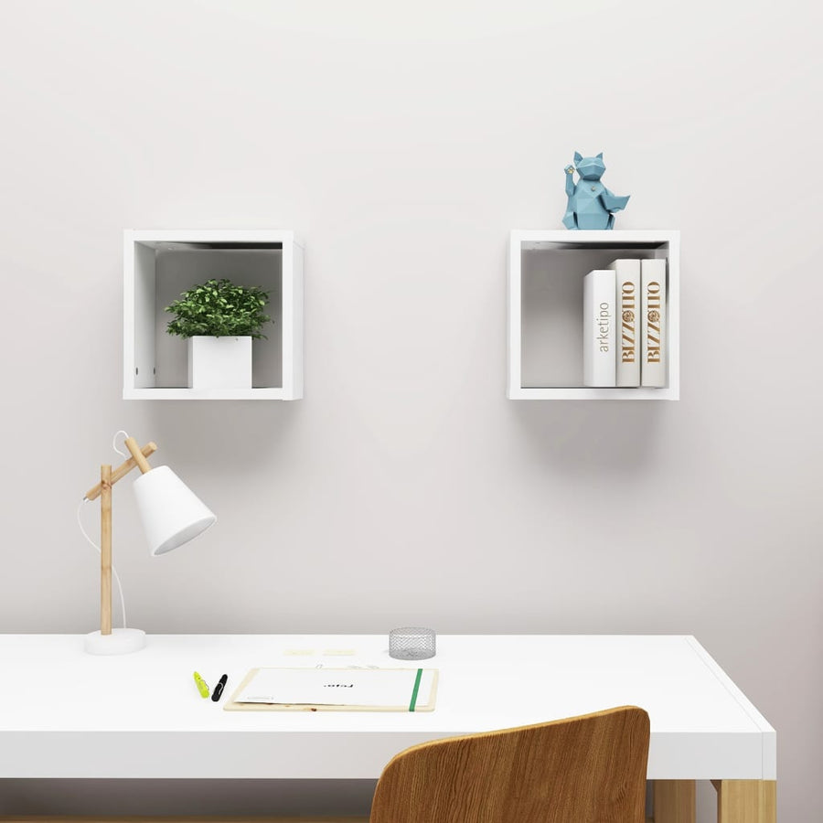 Wandschappen kubus 2 st 30x15x30 cm wit 2 30 x 15 x 30 cm