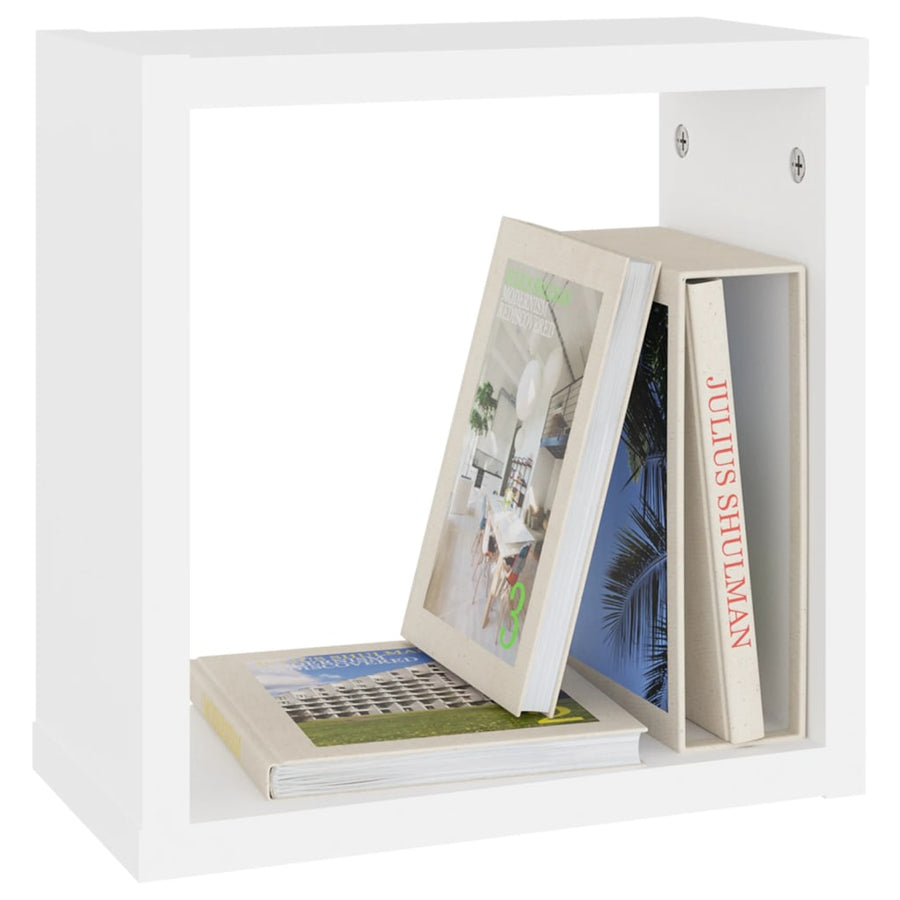 Wandschappen kubus 2 st 30x15x30 cm wit 2 30 x 15 x 30 cm