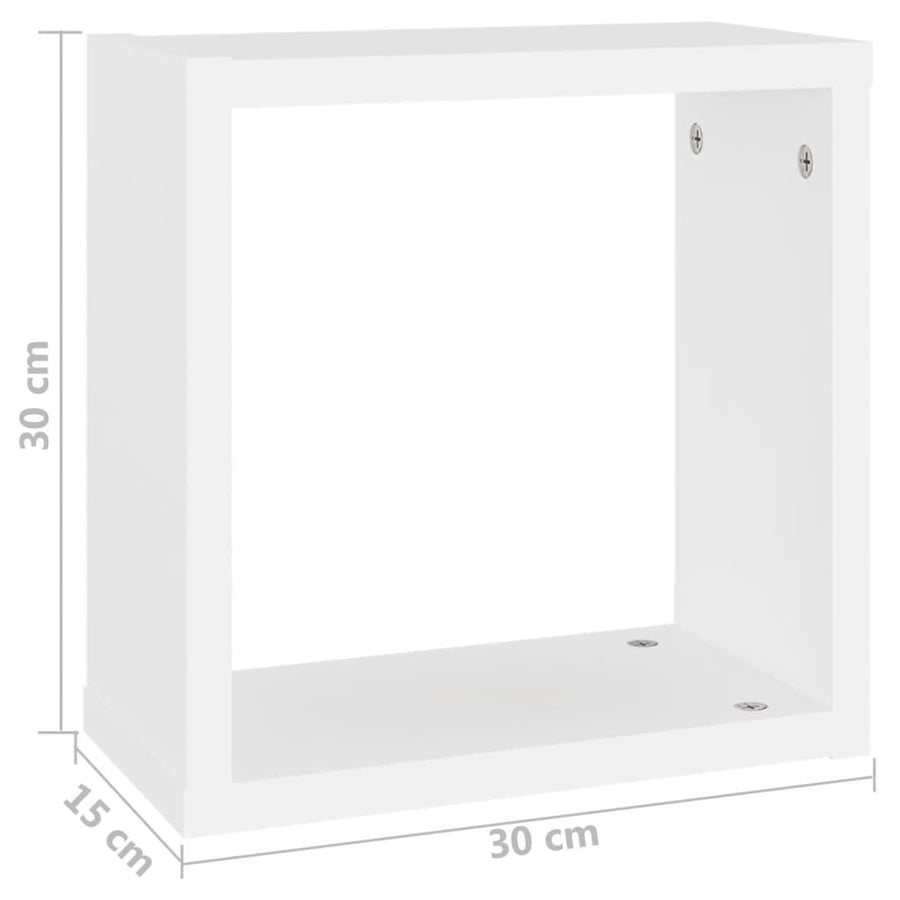Wandschappen kubus 2 st 30x15x30 cm wit 2 30 x 15 x 30 cm