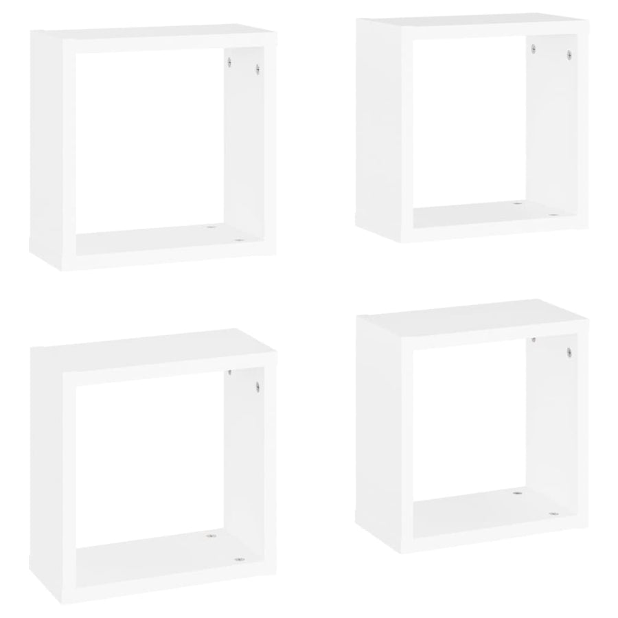 Wandschappen kubus 4 st 30x15x30 cm wit 4 30 x 15 x 30 cm
