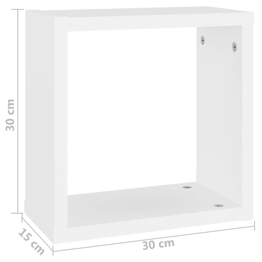 Wandschappen kubus 4 st 30x15x30 cm wit 4 30 x 15 x 30 cm